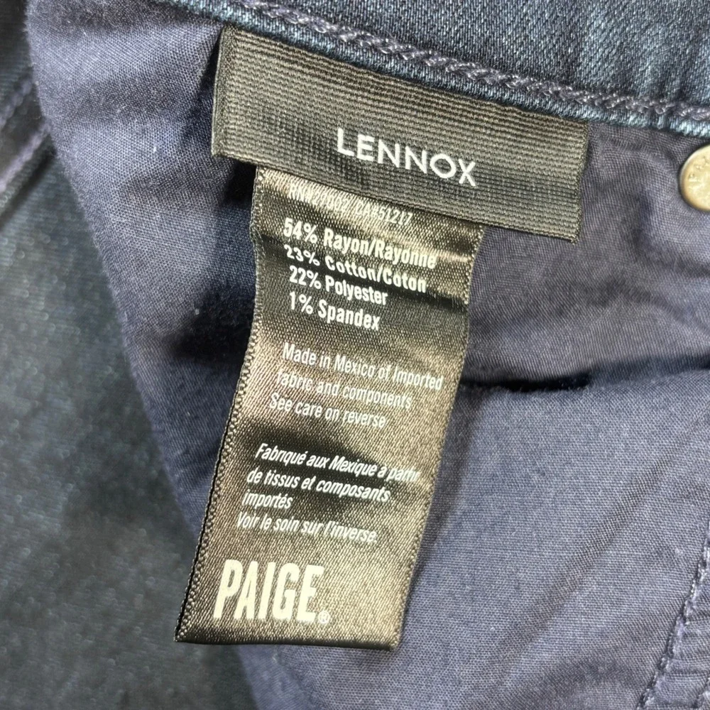 Paige Lennox Men's 32x33 Slim Fit Jeans Dark Indigo Blue Denim Stretch Pants